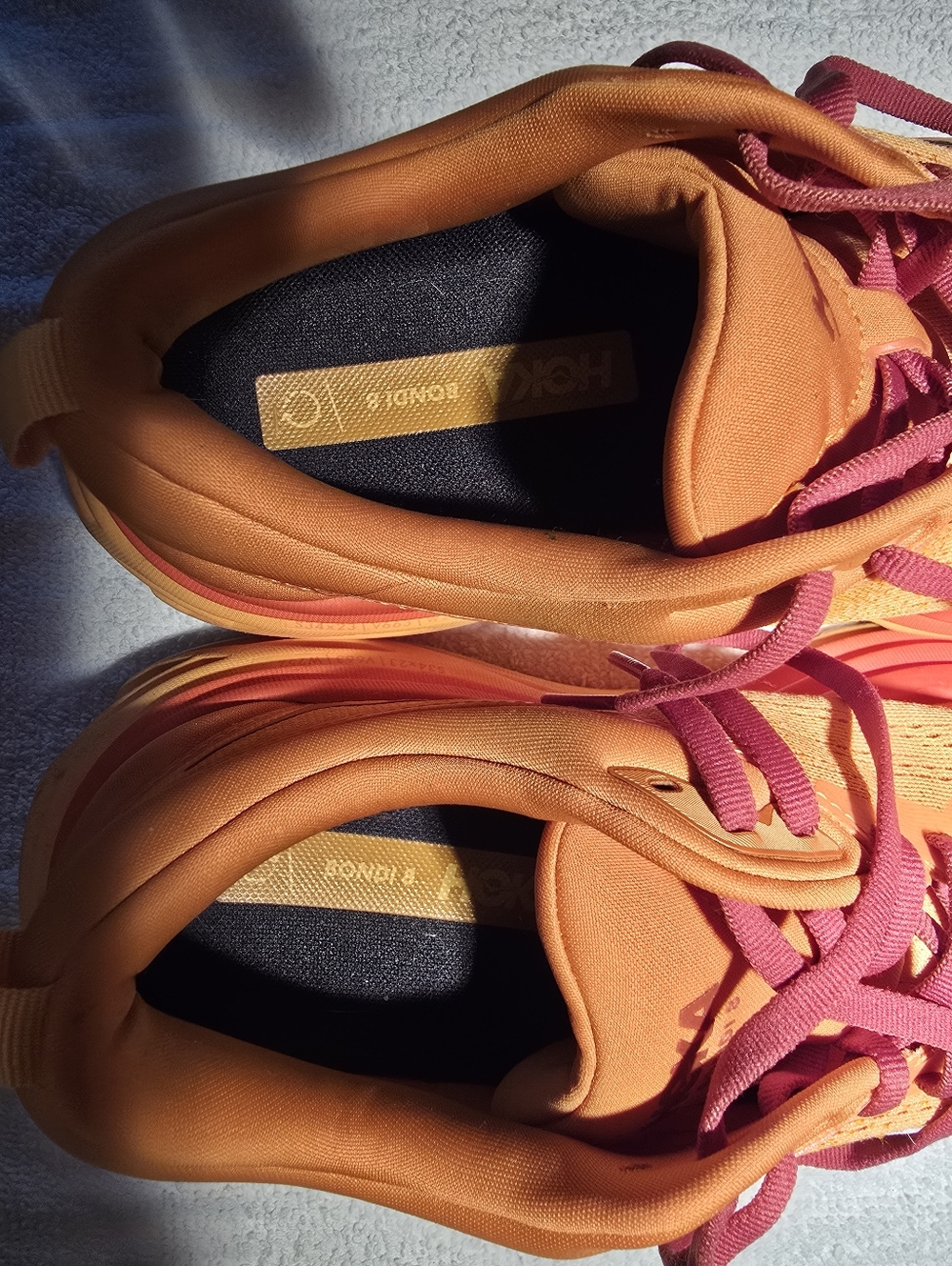 Hoka Womens Bondi8 Orange Running Shoes Size 9 - Picture 4 of 6